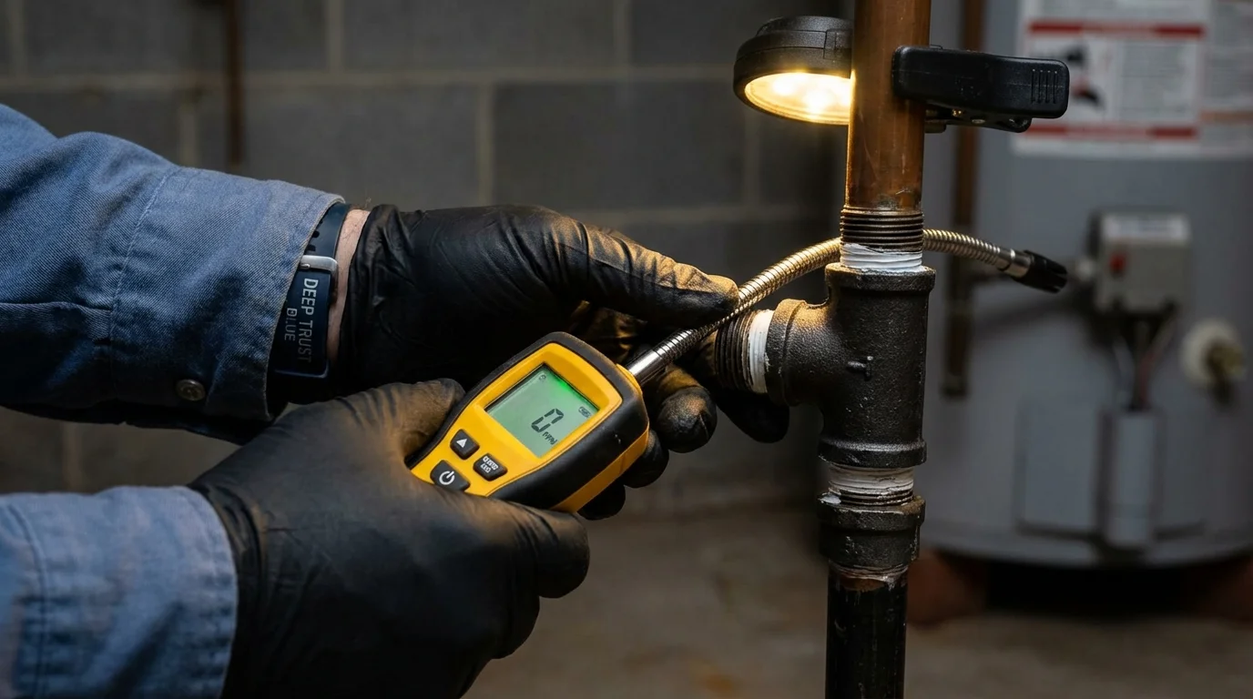 Gas leak detection with electronic sniffer by Johns Plumbing LLC in Marlton